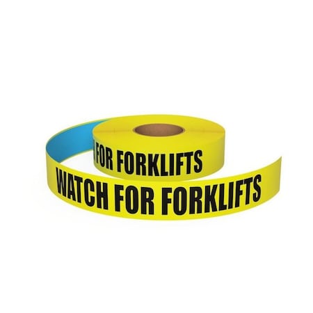 Ergomat Durastripe In-Line Printing 4in x 50ft Yellow - WATCH FOR FORKLIFTS DSIL450-Y-WATCHFORFORKLIFTS